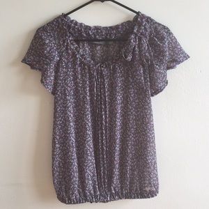 Zara Basics pretty floral top with side bow